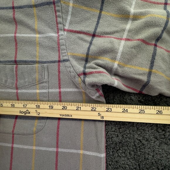Barbour Flannel Coloured Tattersall Button Up Shirt Adult Gray Check Medium Men - Picture 5 of 13